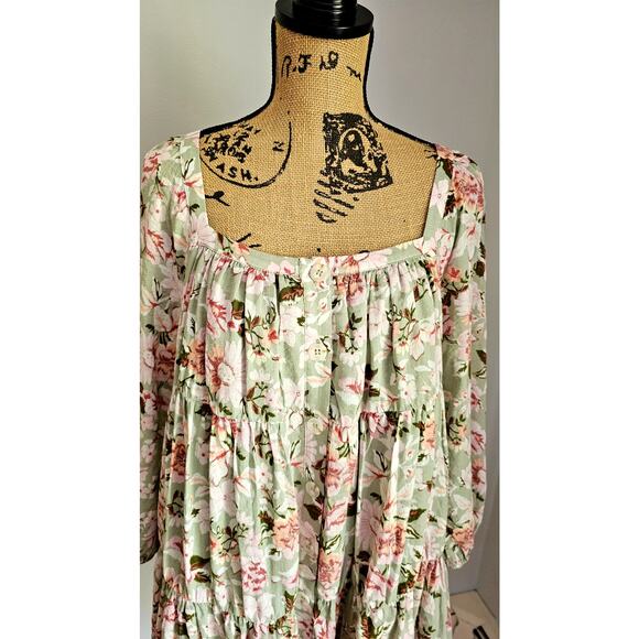 En Saison Tiered Ruffled Maris Mini Dress, Fully lined.  Sz M - Picture 13 of 15